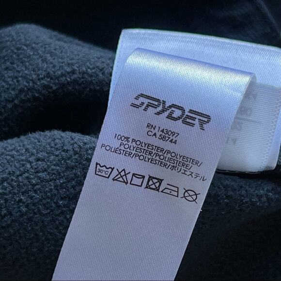 Spyder Black 1/4 Zip Fleece Lined Long Sleeve Pullover Sweater Men’s Size Small - Picture 7 of 7